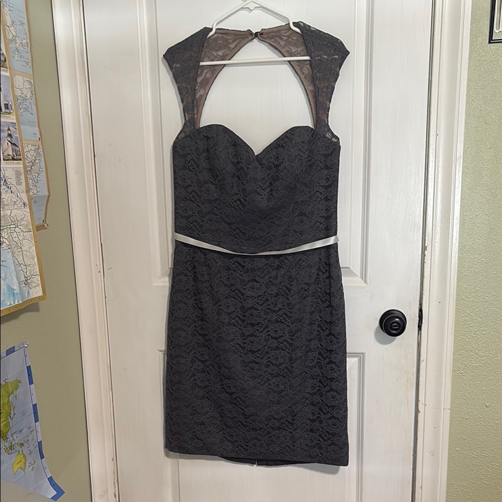 Wtoo deep grey Ruched Cut Out Sheath Dress